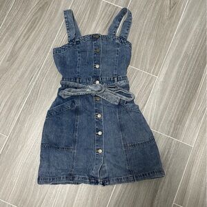 Habitual Denim Overall Dress with Buttons